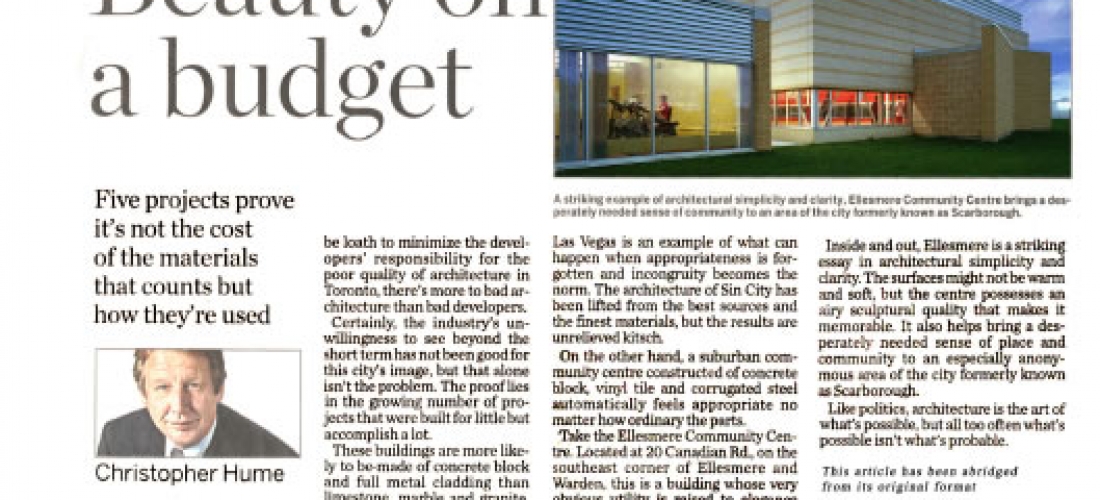 Toronto Community Centre – Toronto Star