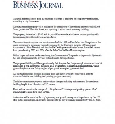 Ottawa Embassy – Ottawa Business Journal