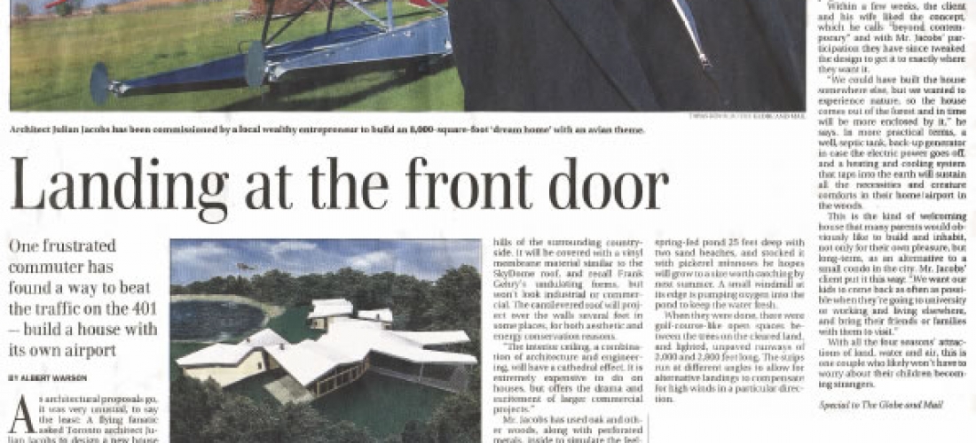Landing at the Front Door – Globe and Mail 2003